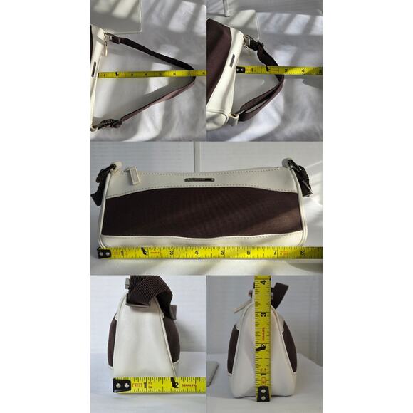 Gucci Web Sherry Line Accessory Pouch Rare Brown Canvas White Leather 92820 - Picture 5 of 15